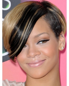 Rihanna Latest Trend Short Straight Full Lace Boy Cut Human Hair Wig with Bangs Rihanna Latest Trend Short Straight Full Lace Boy Cut Human Hair Wig with Bangs