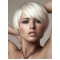 Young Fashion Platinum Blonde With Side Bangs Short  Capless Wigs
