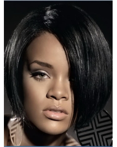 Rihanna Polished and Trendy Short Layered Lace Human Hair Women Bob Wig Rihanna Polished and Trendy Short Layered Lace Human Hair Women Bob Wig