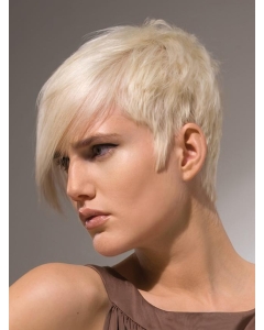 Young Fashion Platinum Blonde Short Layered Capless Synthetic Wigs Young Fashion Platinum Blonde Short Layered Capless Synthetic Wigs