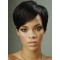 Rihanna Hoyden Style Short Straight with Bangs Lace Front Human Hair Women Wig 