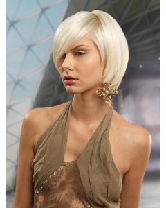 Young Fashion Exquisite Hairstyle Platinum Blonde Smooth Mono Synthetic Women Wigs Young Fashion Exquisite Hairstyle Platinum Blonde Smooth Mono Synthetic Women Wigs