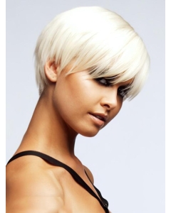Young Fashion Endearing Straight Short Style White Capless Synthetic Women Wigs Young Fashion Endearing Straight Short Style White Capless Synthetic Women Wigs