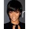 Rihanna Pleasant Short Straight with Bangs Lace Front Human Hair Women Wig 