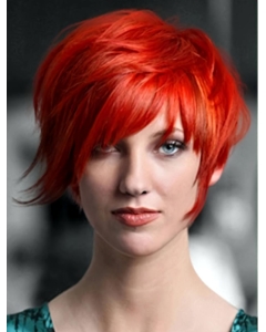 Short Straight Capless Red Synthetic Women Wig  Short Straight Capless Red Synthetic Women Wig