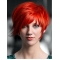 Short Straight Capless Red Synthetic Women Wig 