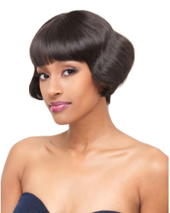 Brown Polite With Bangs Straight Short Capless Human Hair Women Wigs Brown Polite With Bangs Straight Short Capless Human Hair Women Wigs