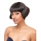 Brown Polite With Bangs Straight Short Capless Human Hair Women Wigs