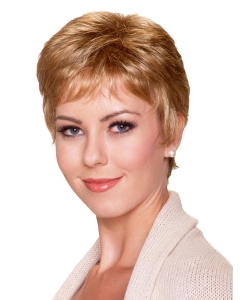Blonde Gentle Short Straight Mono Synthetic Women Wigs
