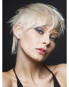 Young Fashion Cute Platinum Blonde Layers Lace Front Human Hair Women Wigs Young Fashion Cute Platinum Blonde Layers Lace Front Human Hair Women Wigs