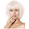 Young Fashion Straight Short White Bobs With Side Bangs Capless Synthetic Women Wigs