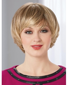 Fashional Short Straight Blonde Bobs High Quality Mono Synthetic Women Wigs Fashional Short Straight Blonde Bobs High Quality Mono Synthetic Women Wigs
