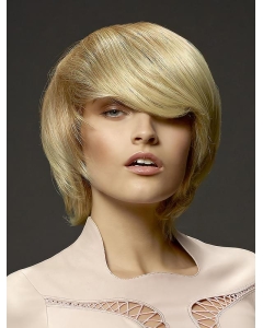 New Design Perfect Blonde Short Straight With Bangs Synthetic Women Wigs New Design Perfect Blonde Short Straight With Bangs Synthetic Women Wigs