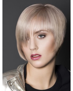 Young Fashion Platinum Blonde Layered Straight Short Capless Synthetic Women Wigs Young Fashion Platinum Blonde Layered Straight Short Capless Synthetic Women Wigs