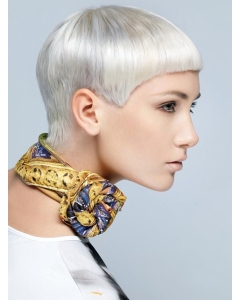 Young Fashion Silver Sculpted Short Straight Cut Lace Front Synthetic Women Wigs Young Fashion Silver Sculpted Short Straight Cut Lace Front Synthetic Women Wigs
