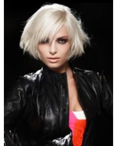 Young Fashion Beautiful Platinum Blonde Straight Short Lace Front Human Hair Women Wigs Young Fashion Beautiful Platinum Blonde Straight Short Lace Front Human Hair Women Wigs