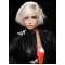 Young Fashion Beautiful Platinum Blonde Straight Short Lace Front Human Hair Women Wigs