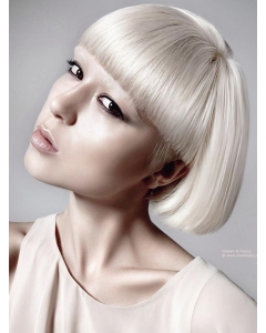 Young Fashion Platinum Blonde Straight Short Lace Front Human Hair Bobs Women Wigs Young Fashion Platinum Blonde Straight Short Lace Front Human Hair Bobs Women Wigs