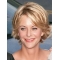 Straight Short Platinum Blonde Lace Front Synthetic Meg Ryan Women Wigs