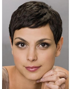 Straight 4" Short Black Lace Front Synthetic Morena Baccarin Women Wigs Straight 4" Short Black Lace Front Synthetic Morena Baccarin Women Wigs