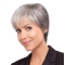Soft Lace Front Synthetic Short Grey Wigs