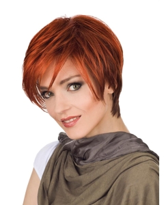 Red Flexibility Straight Short With Bangs Monofilament Synthetic Women Wigs Red Flexibility Straight Short With Bangs Monofilament Synthetic Women Wigs