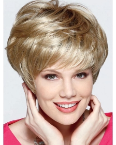 Comfortable Blonde Straight Short Capless Synthetic Women Wigs  Comfortable Blonde Straight Short Capless Synthetic Women Wigs