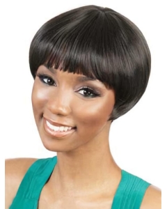 Black Straight Short Capless Synthetic Women Wigs Black Straight Short Capless Synthetic Women Wigs