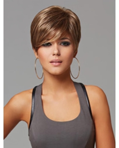 Brown Comfortable Layered Straight Short Capless Synthetic Women Wigs Brown Comfortable Layered Straight Short Capless Synthetic Women Wigs