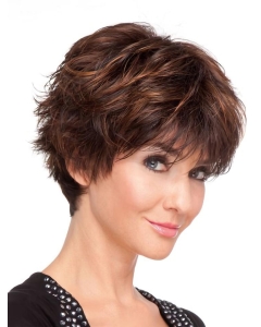 Elegant Auburn Boycuts Straight Short Lace Front Synthetic Women Wigs For Cancer Elegant Auburn Boycuts Straight Short Lace Front Synthetic Women Wigs For Cancer