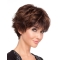 Elegant Auburn Boycuts Straight Short Lace Front Synthetic Women Wigs For Cancer