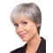 Pleasing Lace Front Straight Short Synthetic Grey Women Wigs
