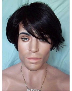 Trendy Black Straight Short Capless Synthetic Men Wigs Trendy Black Straight Short Capless Synthetic Men Wigs