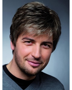 Gentle Black Monofilament Straight Short Human Hair Men Wigs For Cancer Gentle Black Monofilament Straight Short Human Hair Men Wigs For Cancer
