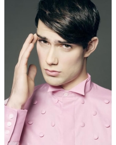 Graceful Black Lace Front Straight Short Human Hair Men Wigs Graceful Black Lace Front Straight Short Human Hair Men Wigs