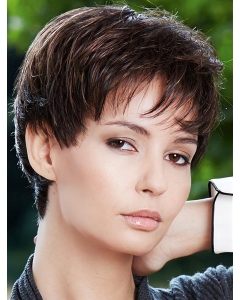 Brown Flexibility Boycuts Straight Short Capless Synthetic Women Wigs Brown Flexibility Boycuts Straight Short Capless Synthetic Women Wigs