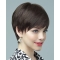 Brown Best Layered Straight Short Mono Human Hair Women Wigs