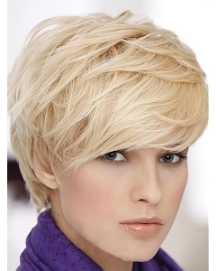 Beautiful Blonde Straight Short Capless Human Hair Women Wigs For Cancer Beautiful Blonde Straight Short Capless Human Hair Women Wigs For Cancer