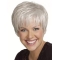 Sassy Straight Short Capless Synthetic Grey Women Wigs
