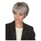 Elegant Straight Short Capless Synthetic Grey Women Wigs