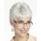 Cosy Straight Short Lace Front Synthetic Grey Women Wigs