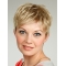 Short Wavy Capless Synthetic  Elderly Lady Wigs