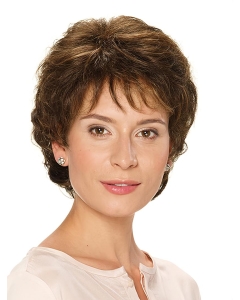 Short Brown Wavy 10" Mono Classic Synthetic Wig For Women Short Brown Wavy 10" Mono Classic Synthetic Wig For Women