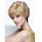 Wavy Short Blonde Monofilament 8" With Bangs Lace Synthetic Women Wig