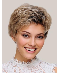 6" Wavy Short Blonde Mono Synthetic Women Classic Wig  6" Wavy Short Blonde Mono Synthetic Women Classic Wig