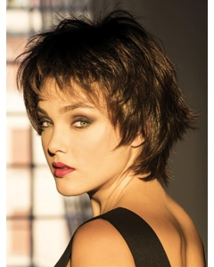 Layered Black Wavy Short 8" Monofilament Synthetic Women Wigs Layered Black Wavy Short 8" Monofilament Synthetic Women Wigs