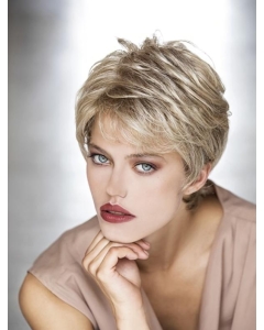 Wavy Blonde 8" Layered Monofilament Short Synthetic Women Wigs Wavy Blonde 8" Layered Monofilament Short Synthetic Women Wigs