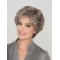 Capless 8" Wavy Short Synthetic Grey Women Wigs