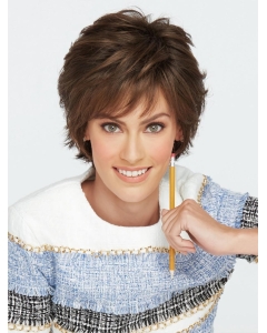 100% Hand-Tied Wavy 4" Brown  Short Synthetic Women Bob Wigs 100% Hand-Tied Wavy 4" Brown  Short Synthetic Women Bob Wigs