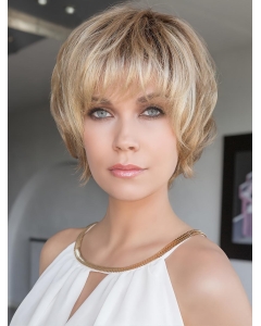 8" Short Wavy Brown Hand-Tied Sleek Synthetic Women Wigs 8" Short Wavy Brown Hand-Tied Sleek Synthetic Women Wigs